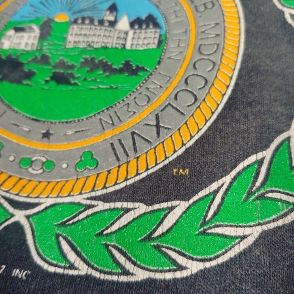 Vintage West Virginia University Mountaineers Logo 7 Men L Sweatshirt Bleach Dye - Picture 7 of 9